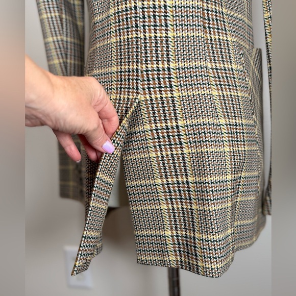CAbi Pastime Blazer Jacket Multicolor Plaid Stretchy Rayon Blend Women's Size 0 - Picture 8 of 16